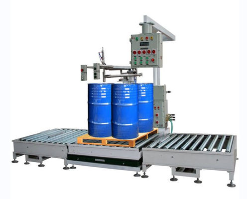 품질  Auto 1000L Container IBC Filling Equipment Weighing With Roller Conveyor 공장